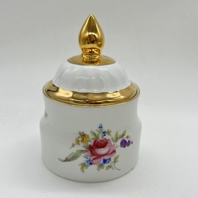 купить Сахарница с цветочным декором (подбор крышки), фарфор, деколь, золочение, Bohemia (Neurohlau), Чехословакия, 1970-1980 гг.