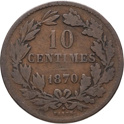 купить Люксембург 10 сантимов (centimes) 1870