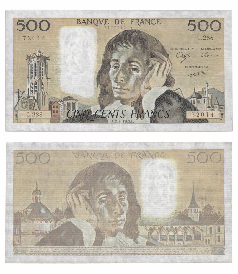 купить Франция 500 франков 1989 (Pick 156)
