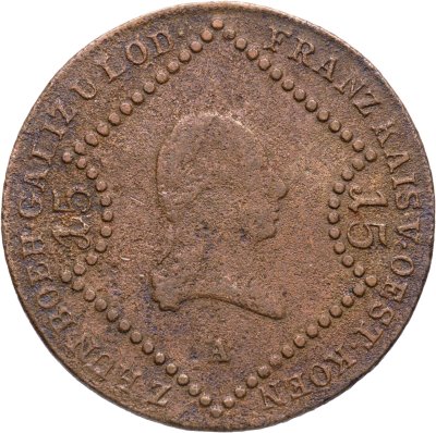 купить Австрия 15 крейцеров (kreuzer) 1807, знак монетного двора "A" - Вена