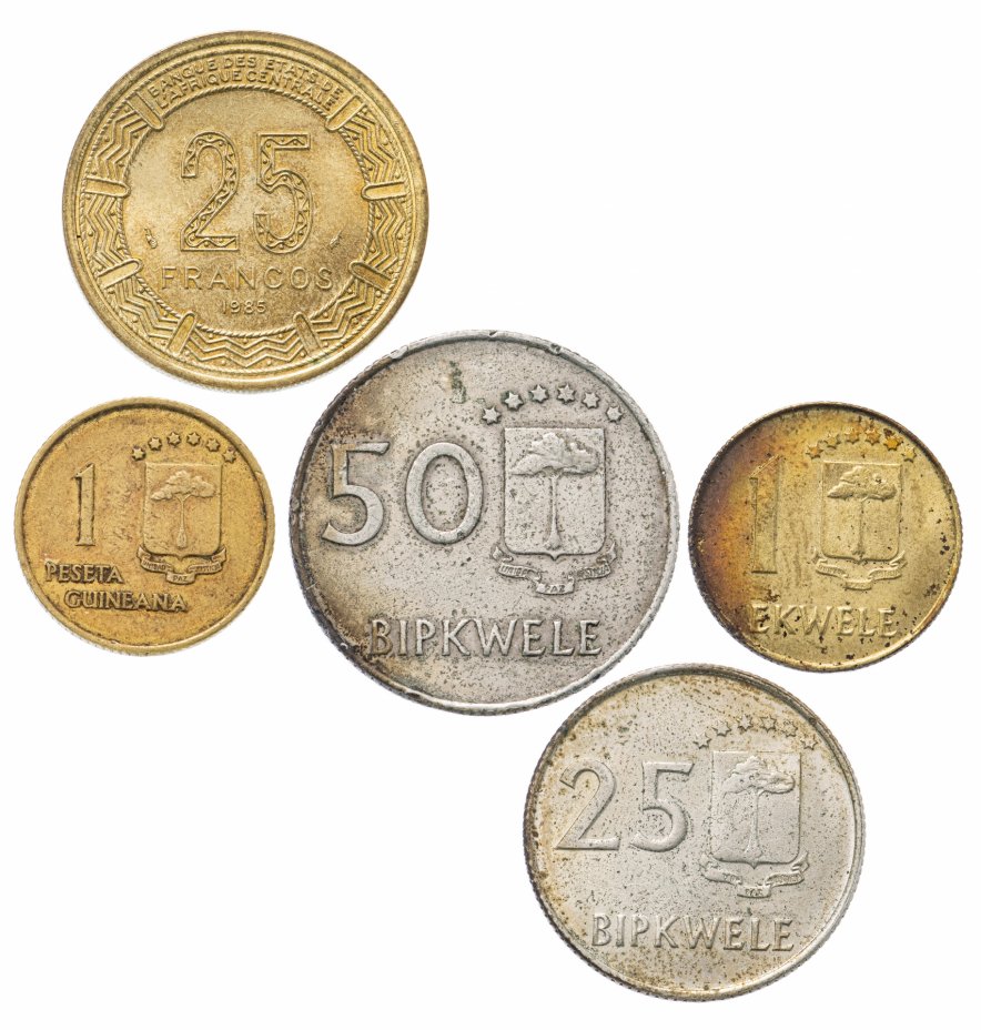 купить Экваториальная Гвинея набор из 5 монет 1969-1985