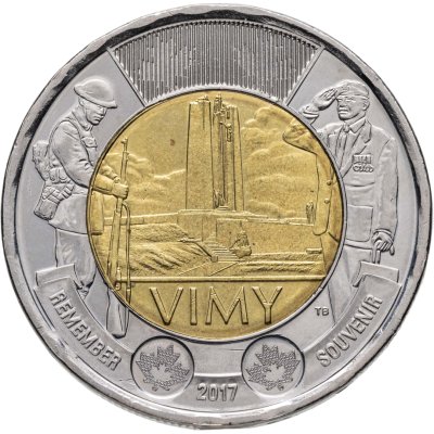 купить Канада 2 доллара 2017 "100 лет Битве при Вими"
