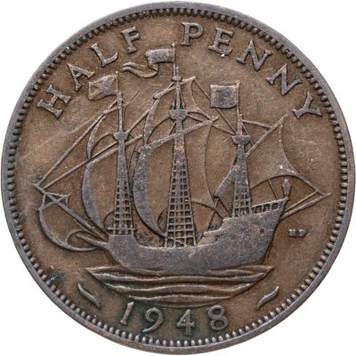 купить Великобритания 1/2 пенни (penny) 1948