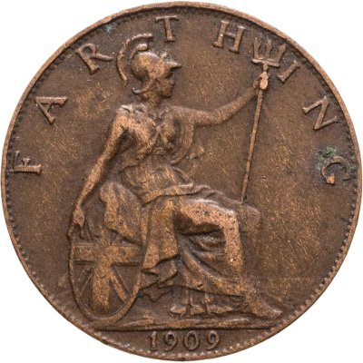 купить Великобритания 1 фартинг (farthing) 1909