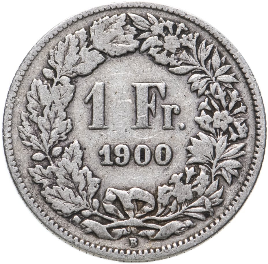 Монета Швейцария 1 франк (franc) 1900 стоимостью 1179 руб.