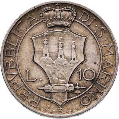 купить Сан-Марино 10 лир (lire) 1935