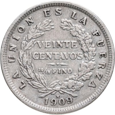 купить Боливия 20 сентаво (centavos) 1909