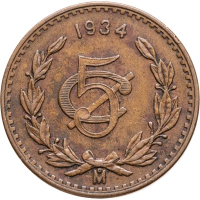 купить Мексика 5 сентаво (centavos) 1934