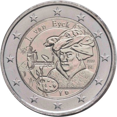 купить Бельгия 2 евро 2020 "Художник Ян ван Эйк", в блистере, надпись на голландском "BELGIË"