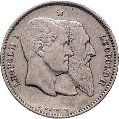 купить Бельгия 1 франк (franc) 1880 "50 лет Независимости"