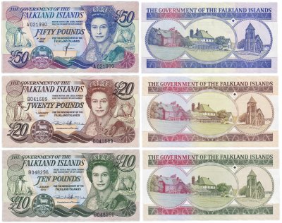 купить Фолклендские острова набор из 3 банкнот 10-20-50 фунтов 2011