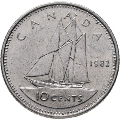 купить Канада 10 центов (cents) 1982, молодая королева