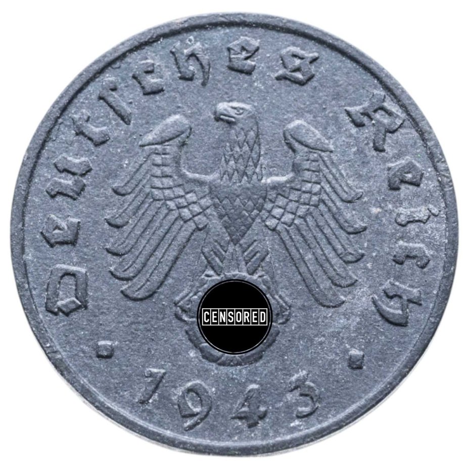 Монета германия, Третий Рейх 1 рейхспфенниг 1943 