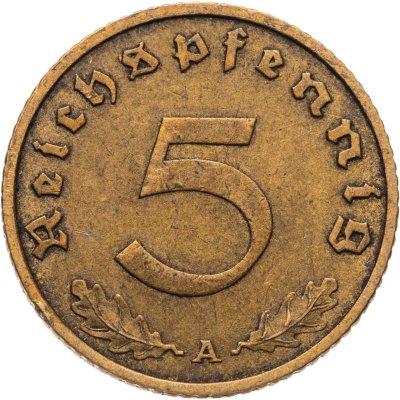 купить Германия (Третий рейх) 5 рейхспфеннигов (reichspfennig) 1938 A
