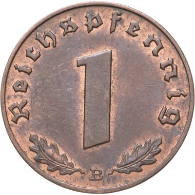 купить Германия, Третий рейх 1 рейхспфенниг (reichspfennig) 1939, знак монетного двора В - Вена