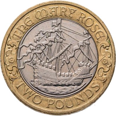 купить Великобритания 2 фунта (pounds) 2011 "500 лет со дня спуска на воду Мэри Роуз"