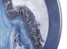 Купить Панно настенное декоративное "Небесное серебро", авторская работа в технике Resin Art, глянцевое 3D покрытие, натуральный камень, Россия, 2021 г., поделочный камень, Глянцевое 3D покрытие, камень, МДФ, Российская Федерация, 2021 г.