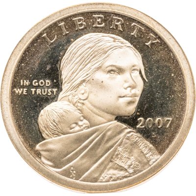 купить США 1 доллар (dollar) 2007 "Sacagawea dollar (Сакагавея доллар - парящий орёл)", знак монетного двора "S" - Сан-Франциско