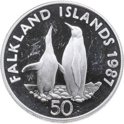 купить Фолклендские острова 50 пенсов (pence) 1987 Королевские пингвины