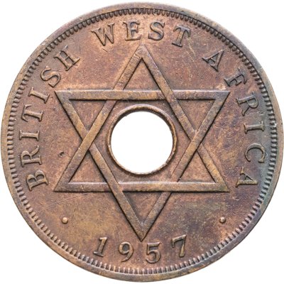 купить Британская Западная Африка 1 пенни (penny) 1957 KN знак монетного двора: "KN" - Кингз Нортон Металл, Бирмингем