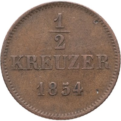 купить Германия, Бавария 1/2 крейцера 1854
