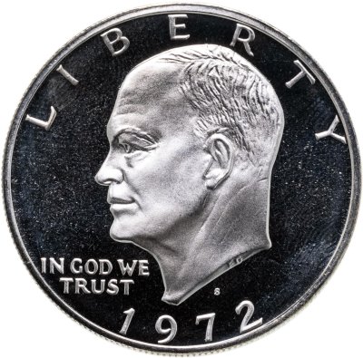 купить США 1 доллар 1972-1976, СЛУЧАЙНЫЙ ГОД, доллар Эйзенхауэра (Лунный доллар), знак монетного двора "S" - Сан-Франциско