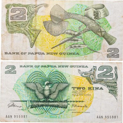 купить Папуа - Новая Гвинея 2 кина 1975 (Pick 1a) 1-й тип белый фон