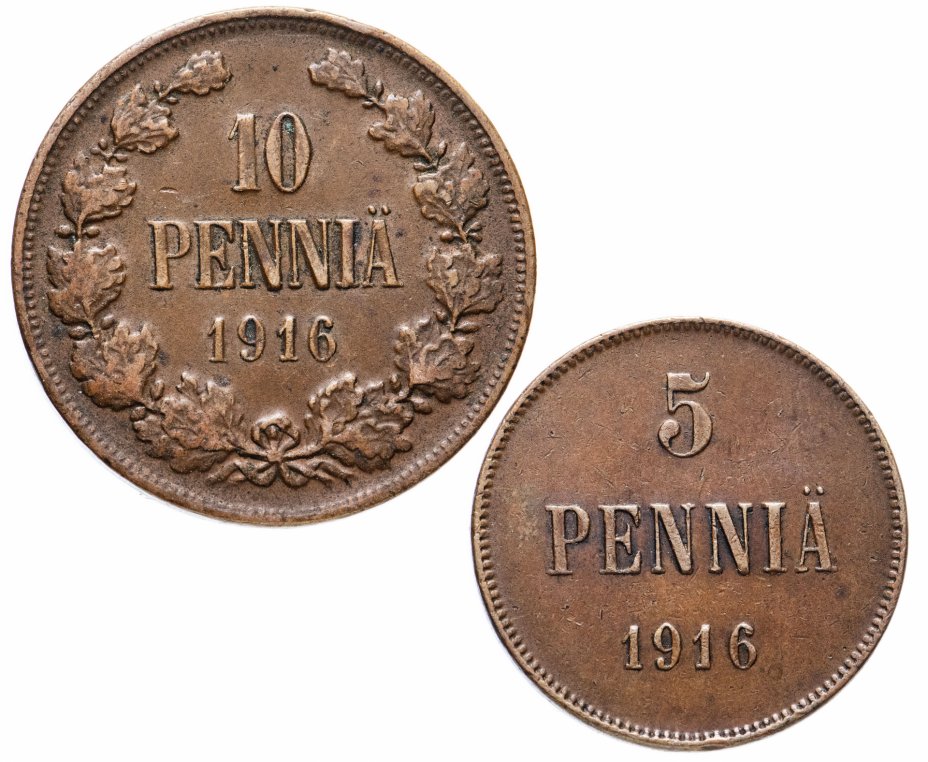 купить Набор из 2 монет 10 и 5 пенни 1916