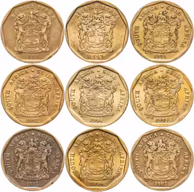 купить ЮАР набор из 9 монет 20 центов (cent) 1992-1997