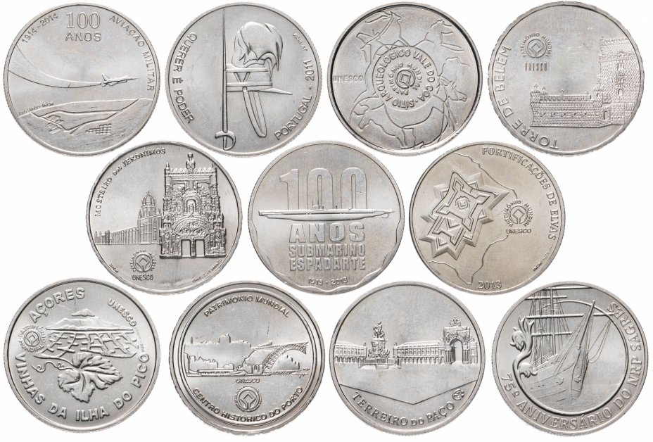 купить Португалия набор из 11 монет 2,5 евро 2008-2014