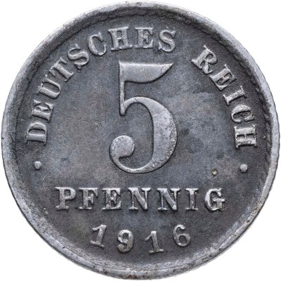 купить Германия 5 пфеннигов (pfennig) 1916 E знак монетного двора: "E" - Мульденхюттен