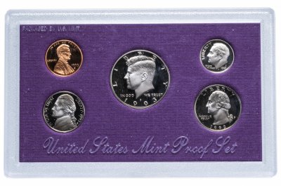 купить США Годовой набор монет 1993 Proof (5 штук) в упаковке