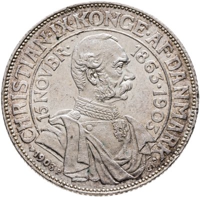 купить Дания 2 кроны (kroner) 1903 40 лет правления короля Кристиана IX