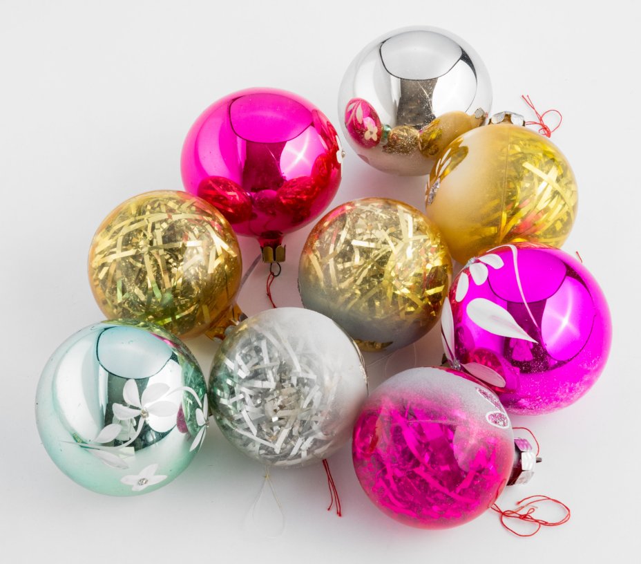 Набор елочных игрушек \"Светлячок\" в родной коробке (9 предметов ...