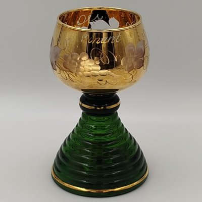 купить Рёмер для вина музыкальный, украшенный виноградной лозой, стекло, гравировка, золочение, Германия, 1980-1990 гг.