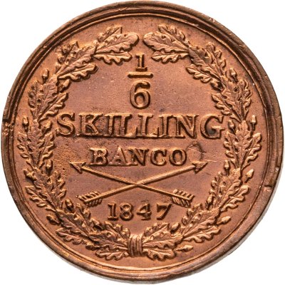 купить Швеция 1/6 скиллинга банко (skilling banco) 1847