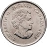Купить Канада 25 центов (cents) 2009 Победа женской сборной по хоккею на олимпиаде Солт-Лейк-Сити 2002, Цветное покрытие