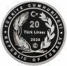 Купить Турция 20 лир 2020 "Национальный день посадки деревьев. Логотип" Серебро Proof  с сертификатом НОВИНКА