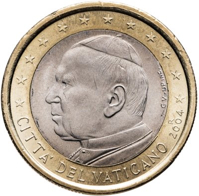 купить Ватикан 1 евро (euro) 2004 "Портрет Папы Иоана Павла II"