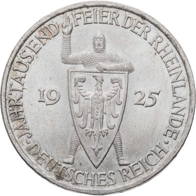 купить Германия 5 рейхсмарок (reichsmark) 1925 "Тысячелетие Рейнской области"