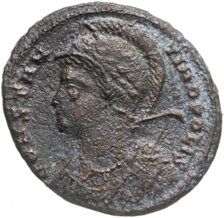 купить Римская Империя, Семья Константина I, 330–350 гг, Нуммий (реверс: Виктория стоит на проре корабля)