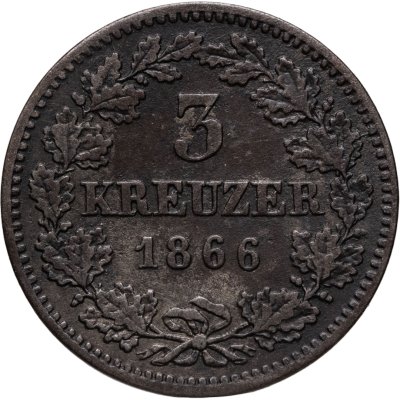 купить Бавария 3 крейцера 1866