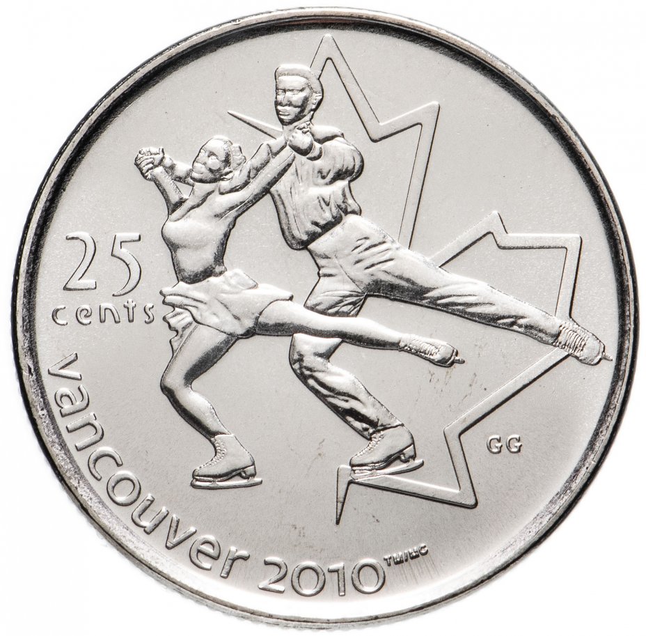 купить Канада 25 центов (квотер, quarter dollar) 2008 "XXI зимние Олимпийские Игры, Ванкувер 2010 - Фигурное катание"