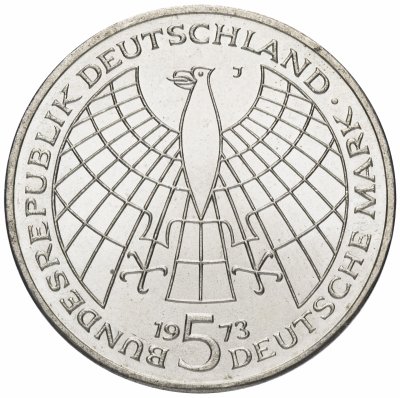 купить Германия 5 марок 1973 "500 лет со дня рождения Николая Коперника"