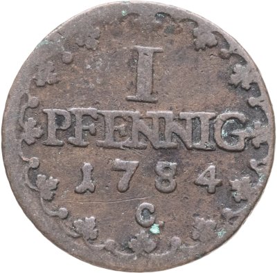 купить Германия, Саксония 1 пфенниг 1784