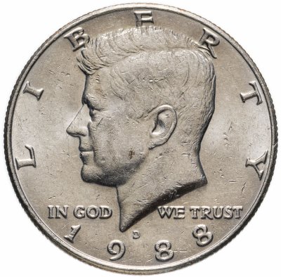 купить США 50 центов (1/2 доллара, half dollar) 1988 D "Kennedy Half Dollar (Кеннеди)"