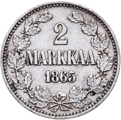 купить 2 марки (markkaa) 1865 для Финляндии