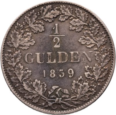 купить Нассау 1/2 гульдена 1839