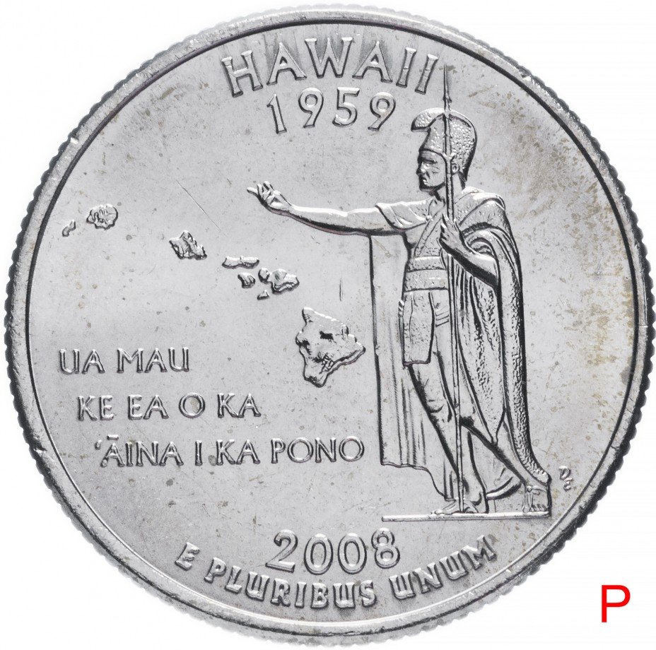 купить США 1/4 доллара (квотер, 25 центов) 2008 P "Штат Гавайи"