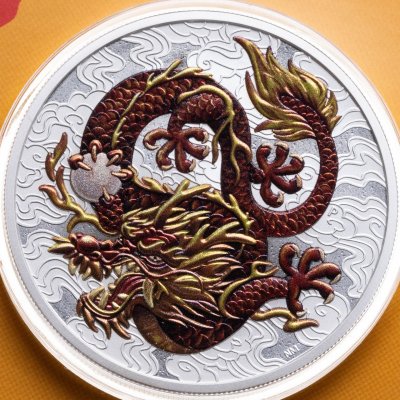 купить Австралия 1 доллар 2021 "Китайский дракон с жемчужиной", цветное покрытие, в буклете
